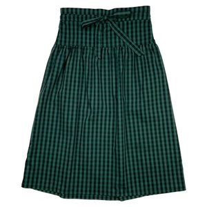 Draper James RSVP Kohls Paperbag Waist Printed Skirt M Green Plaid Midi Cottagec